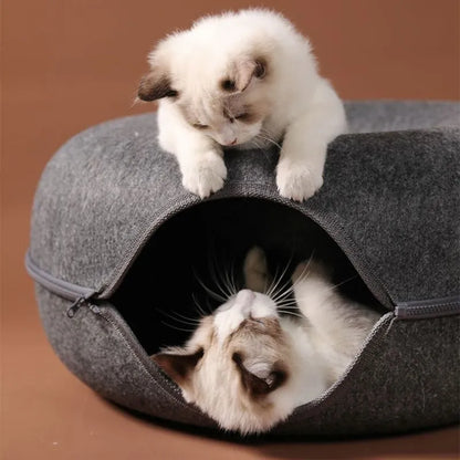 Premium Felt Cat Cave & Tunnel - Perfect For Play & Sleep